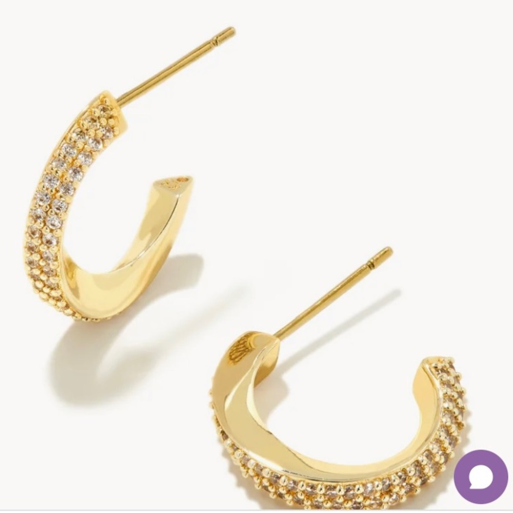 Kendra Scott Pave Diamond Hoop Earrings